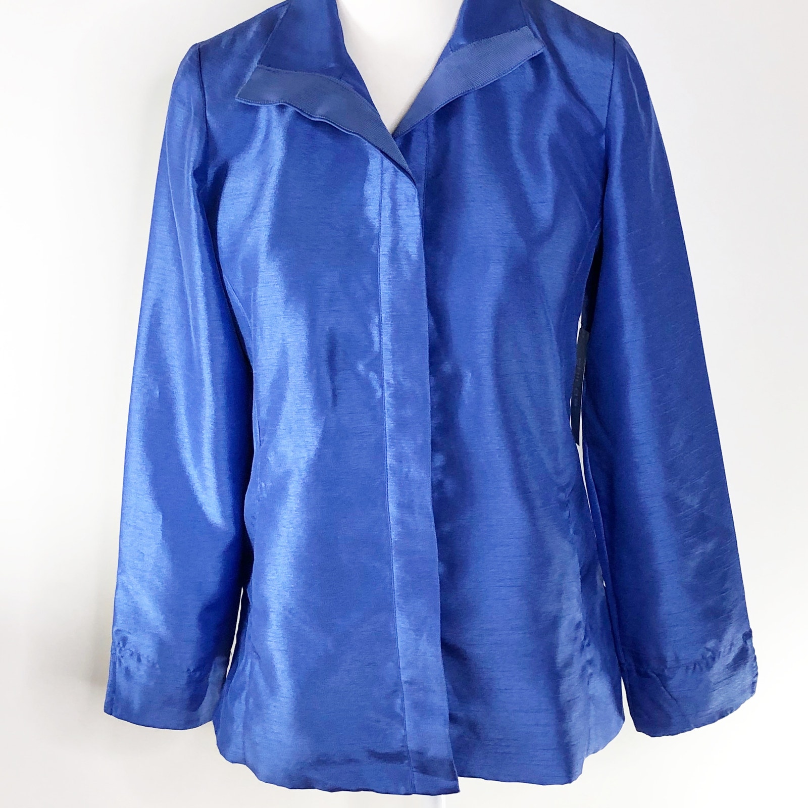 Chico's Womens Jacket O | Small Blue New Button Front